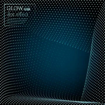 Array with Dynamic Particles. 3D Technology Style. Abstract Background. Stock Illustration