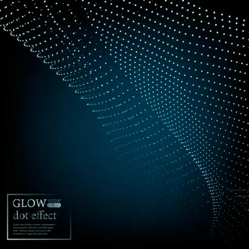 Array with Dynamic Particles. 3D Technology Style. Abstract Background. Illustrazione stock