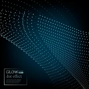 Array with Dynamic Particles. 3D Technology Style. Abstract Background. Stock Illustration