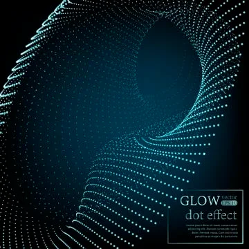 Array with Dynamic Particles. 3D Technology Style. Abstract Background. Stock Illustration