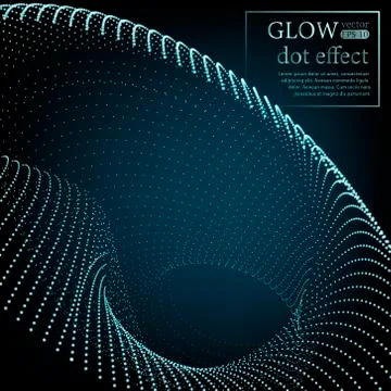 Array with Dynamic Particles. 3D Technology Style. Abstract Background. Stock Illustration