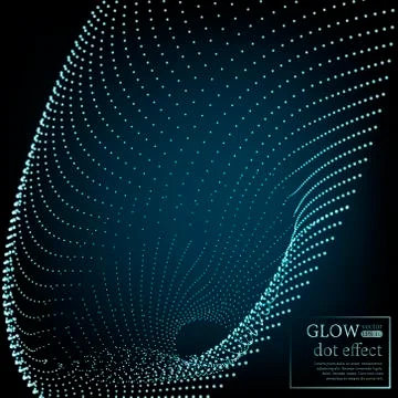 Array with Dynamic Particles. 3D Technology Style. Abstract Background. Stock Illustration