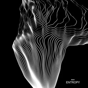 Array with Dynamic Particles. 3D Technology Style. Abstract Background. Stock Illustration