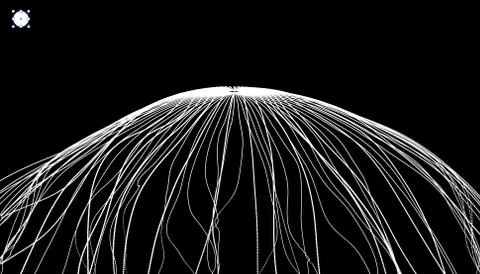 Array with Dynamic Particles. 3D Technology Style. Abstract Background. Stock Illustration