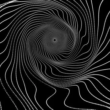 Array with Dynamic Particles. 3D Technology Style. Abstract Background. Stock Illustration