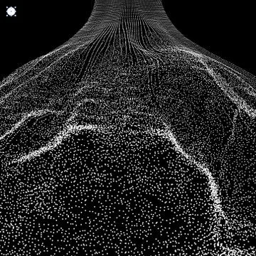 Array with Dynamic Particles. 3D Technology Style. Abstract Background. Stock Illustration