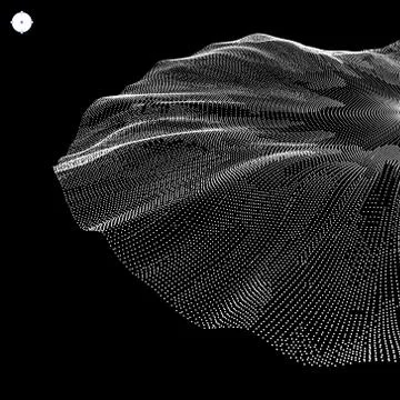 Array with Dynamic Particles. 3D Technology Style. Abstract Background. Stock Illustration