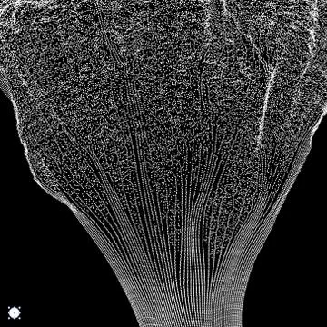 Array with Dynamic Particles. 3D Technology Style. Abstract Background. Stock Illustration