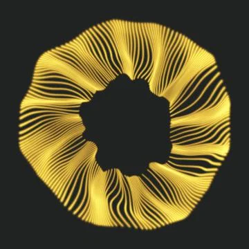 Array with Dynamic Particles. 3D Technology Style. Abstract Background. Ilustración de archivo