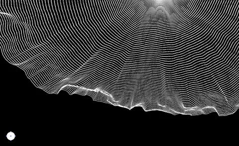 Array with Dynamic Particles. 3D Technology Style. Stock Illustration