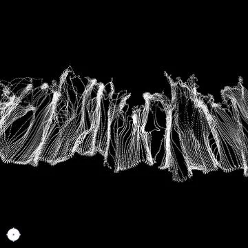 Array with Dynamic Particles. 3D Technology Style. Stock Illustration