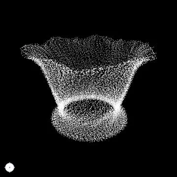 Array with Dynamic Particles. 3D Technology Style. Stock Illustration