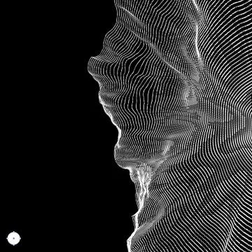 Array with Dynamic Particles. 3D Technology Style. Stock Illustration