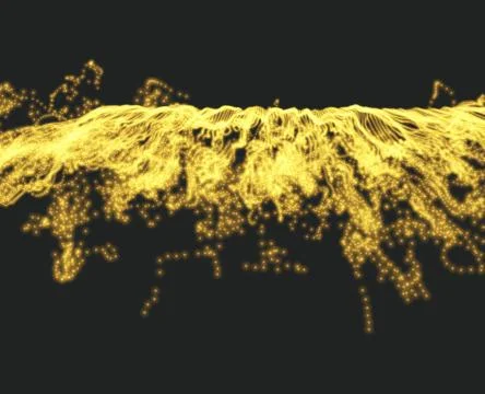 Array with Dynamic Particles. 3D Technology Style. Ilustración de archivo