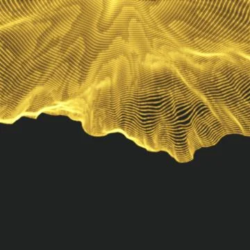 Array with Dynamic Particles. 3D Technology Style. Stock Illustration