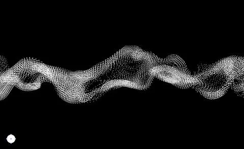 Array with Dynamic Particles. Composition with Motion Effect. Stock Illustration