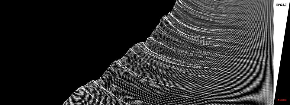 Array with Dynamic Particles. Futuristic technology style. Texture. Vector. Stock Illustration