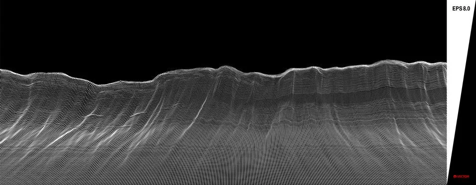 Array with Dynamic Particles. Futuristic technology style. Texture. Vector. Illustrazione stock