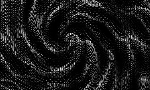 Array with Dynamic Particles. Futuristic technology style. Texture. Vector Illustrazione stock