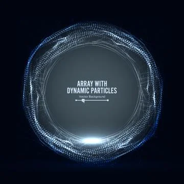 Array With Dynamic Particles. Round Dots And Lines. Graphic Abstract Background Stock Illustration