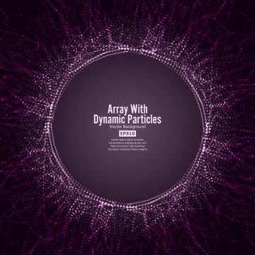 Array With Dynamic Particles. Round Dots And Lines. Graphic Abstract Background Stock Illustration
