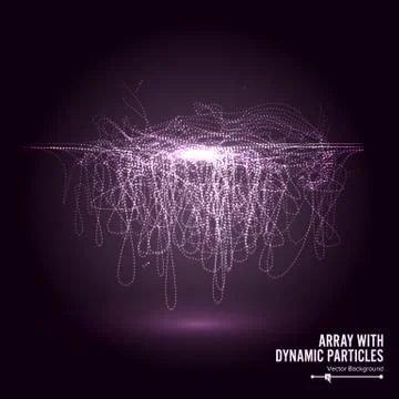 Array With Dynamic Particles. Round Shape Of . Graphic Abstract Background Stock Illustration