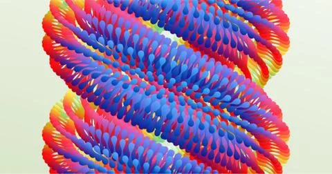 Array with dynamic particles. Vector art illustration. Composition with motio Stock Illustration