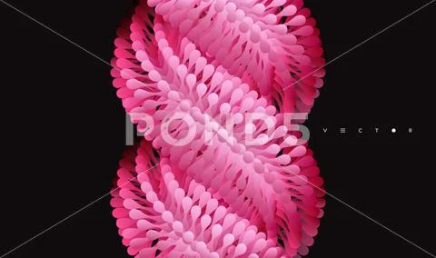 Array with dynamic particles. Vector art illustration. Composition with ...