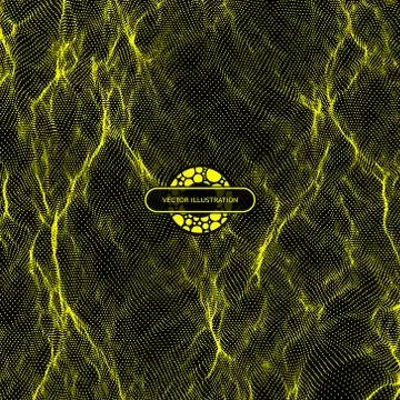 Array with Dynamic Particles. Yellow abstract background. Texture. Stock Illustration