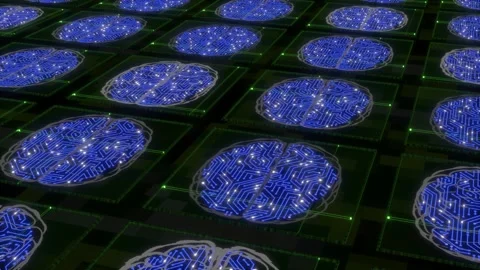 Array of electronic brains Stock Footage 143384405