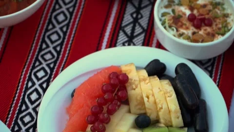 Array of Fresh Fruits on Table Stock Footage 319949831