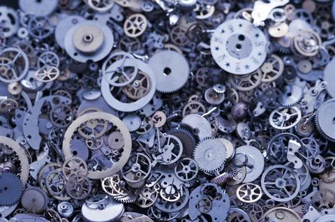 An array of gear wheels Stock Photos