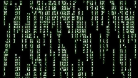 Array of glowing, electronic numbers. Stock Footage 76432538