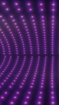 An array of glowing purple dots arranged in rows, creating an abstract, fut.. Ilustración de archivo