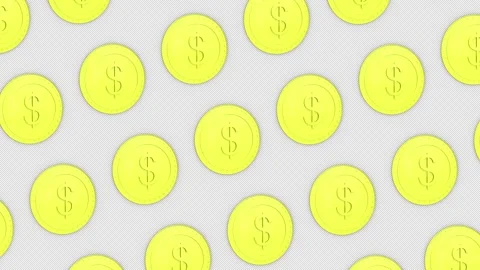 Array Golden Dollars Coins Animation, on Alpha Channel, Loop Stock Footage 260507595