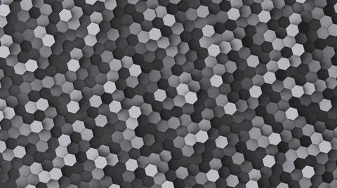 An array of grayscale hex elements. Full frame Illustrazione stock