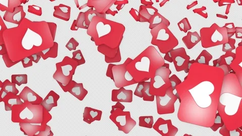 Array Heart Social Media Message Animation on Alpha Channel, Loop Stock-Footage 254873395