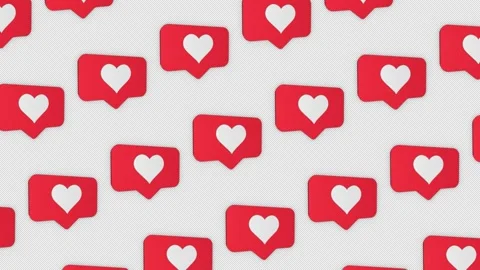 Array Heart Social Media Message Animation on Alpha Channel, Loop Stock Footage 261288130