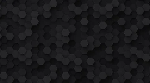An array of hexagonal dark rods. Tech theme Foto stock