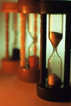 Array of hourglasses Stock Photos