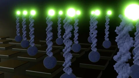 An array of illuminated DNA biosensors Stock Footage 313473822