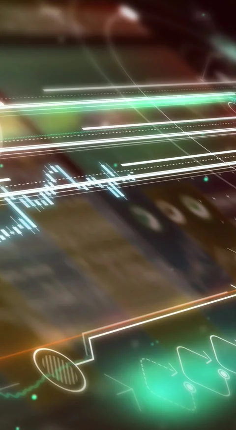 Array of moving infographics with stock data Stock Footage 248767201