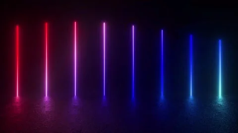 Array of Neon Lights in Dark Room Stock Footage 270428800