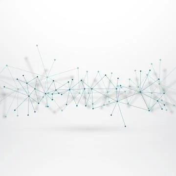 Array network lines with dots connection in technology concept background Stock Illustration