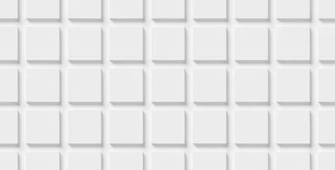 Array of offset white cube boxes block background wallpaper banner full frame Illustrazione stock