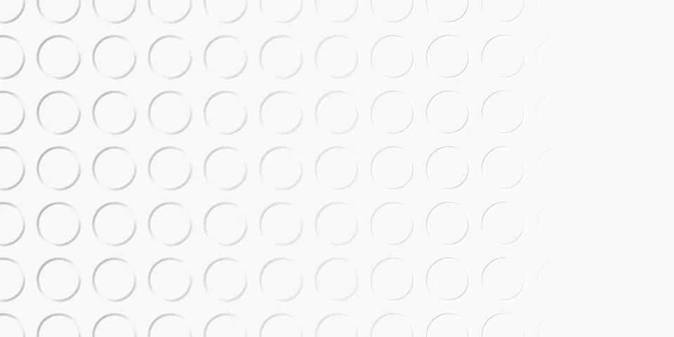 Array or grid of inset spaced white circular rings background wallpaper ban.. Stock Illustration