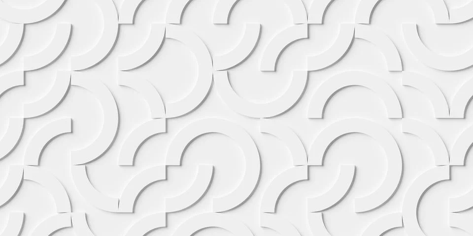 Array or grid of random rotated white partial rings background wallpaper ba.. Illustrazione stock