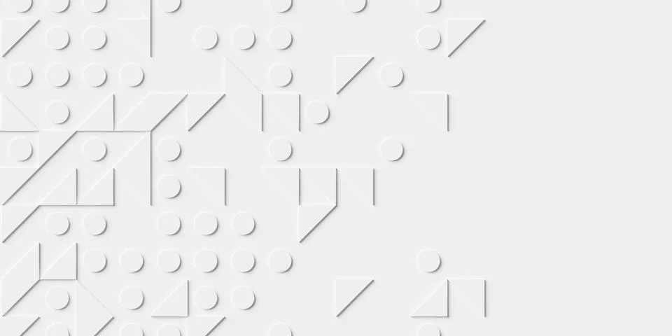 Array or grid of randomly rotated white triangles and circles background wa.. Stock Illustration