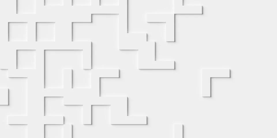 Array or grid of white rectangle or cube corners background wallpaper banne.. Stock Illustration