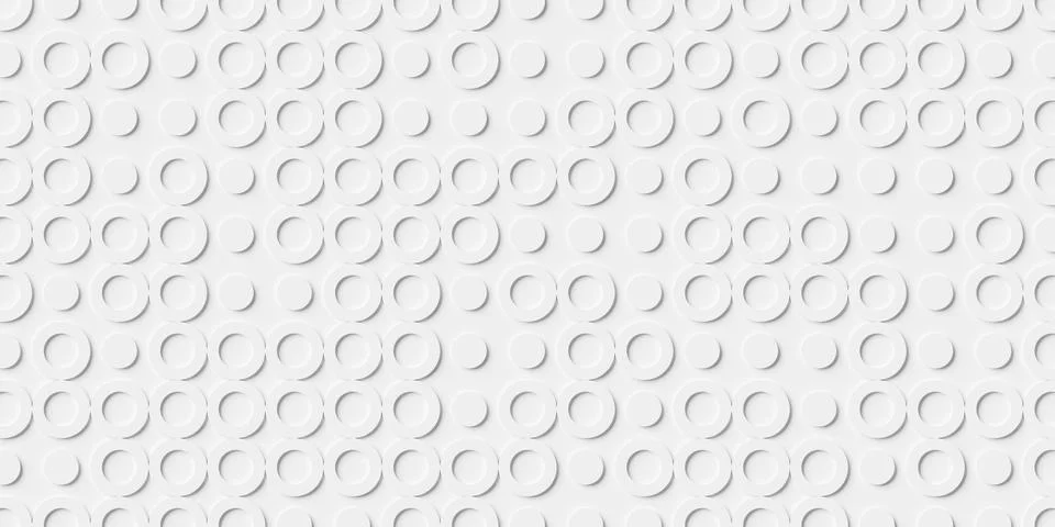 Array or grid of white rings and circles background wallpaper banner texture Stock Illustration
